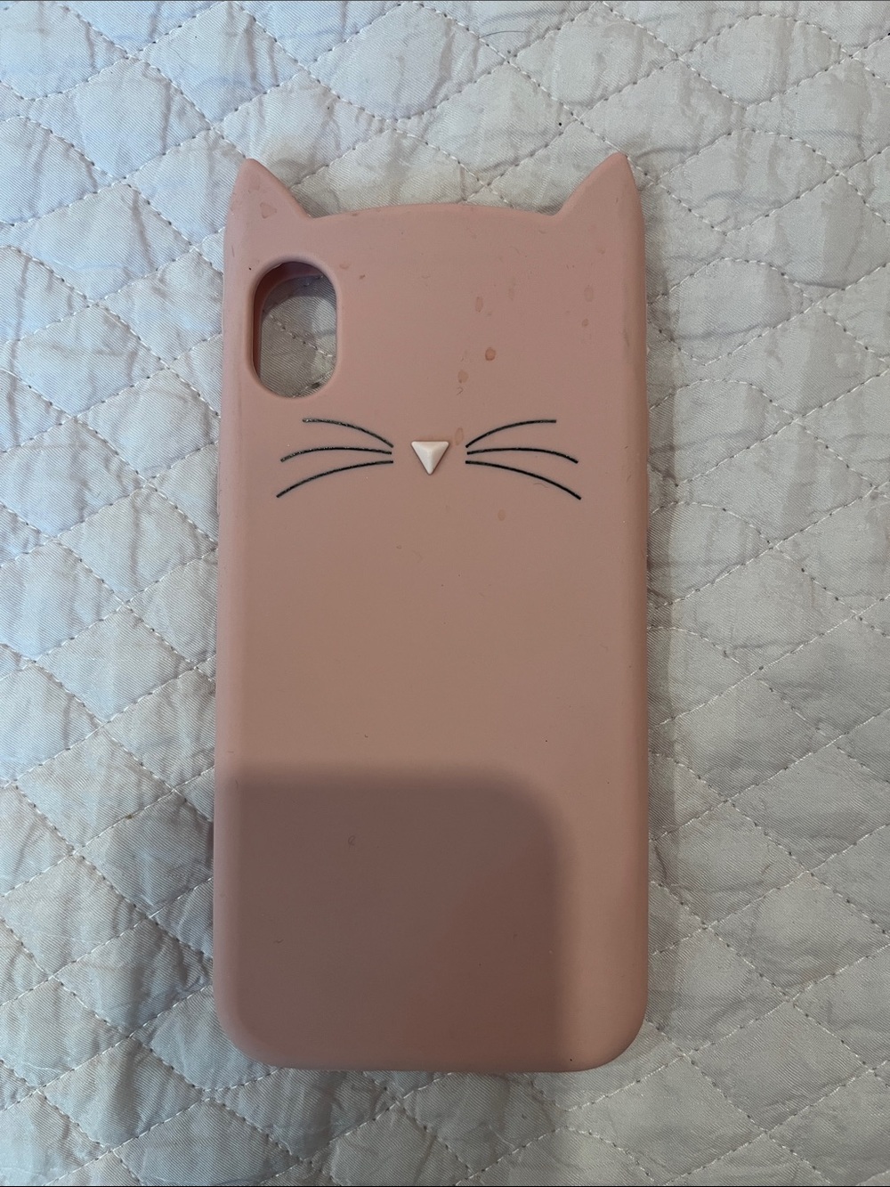 iPhone XR Pink Cat Ear Silicone Phone Case